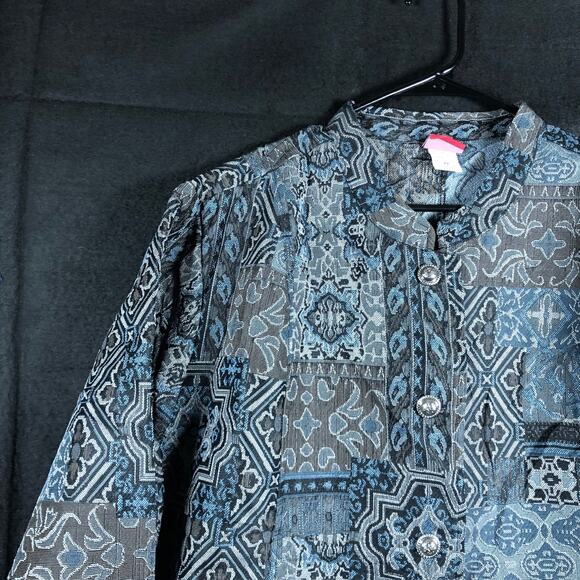 Vintage Tutor Court Womens Jacket Blue Tapestry Boho 100% Polyester XX - Picture 2 of 11